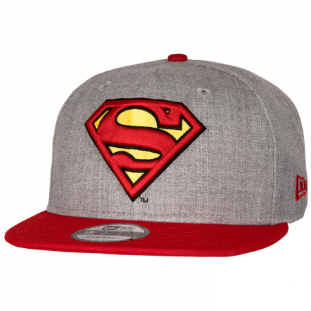 Superman Symbol Heathered New Era 9Fifty Adjustable Hat